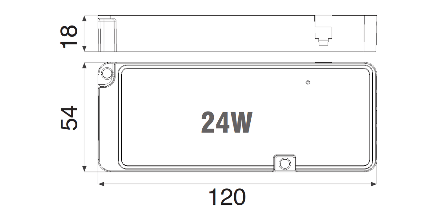 24W 12V Cabinet LED Driver Dimensions Overview