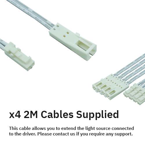 4 Pack 2M Plug & Play LED Driver Extension Input / Output Cable With Micro Connectors