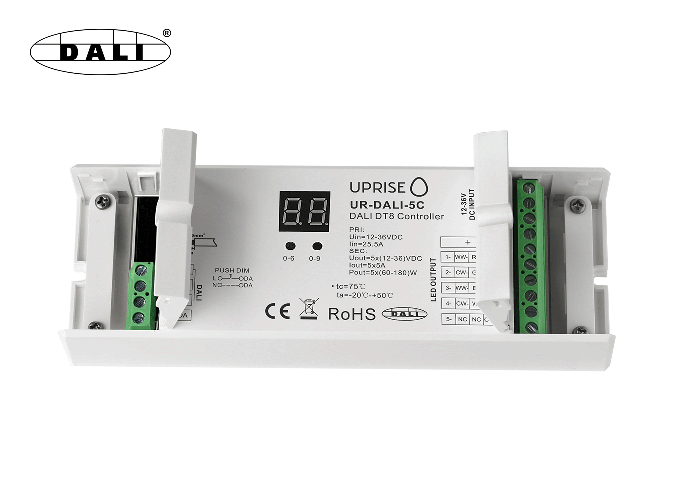 DALI 5CH LED DT8 Dimmer For RGBCW (12V-36V) Open Frame View