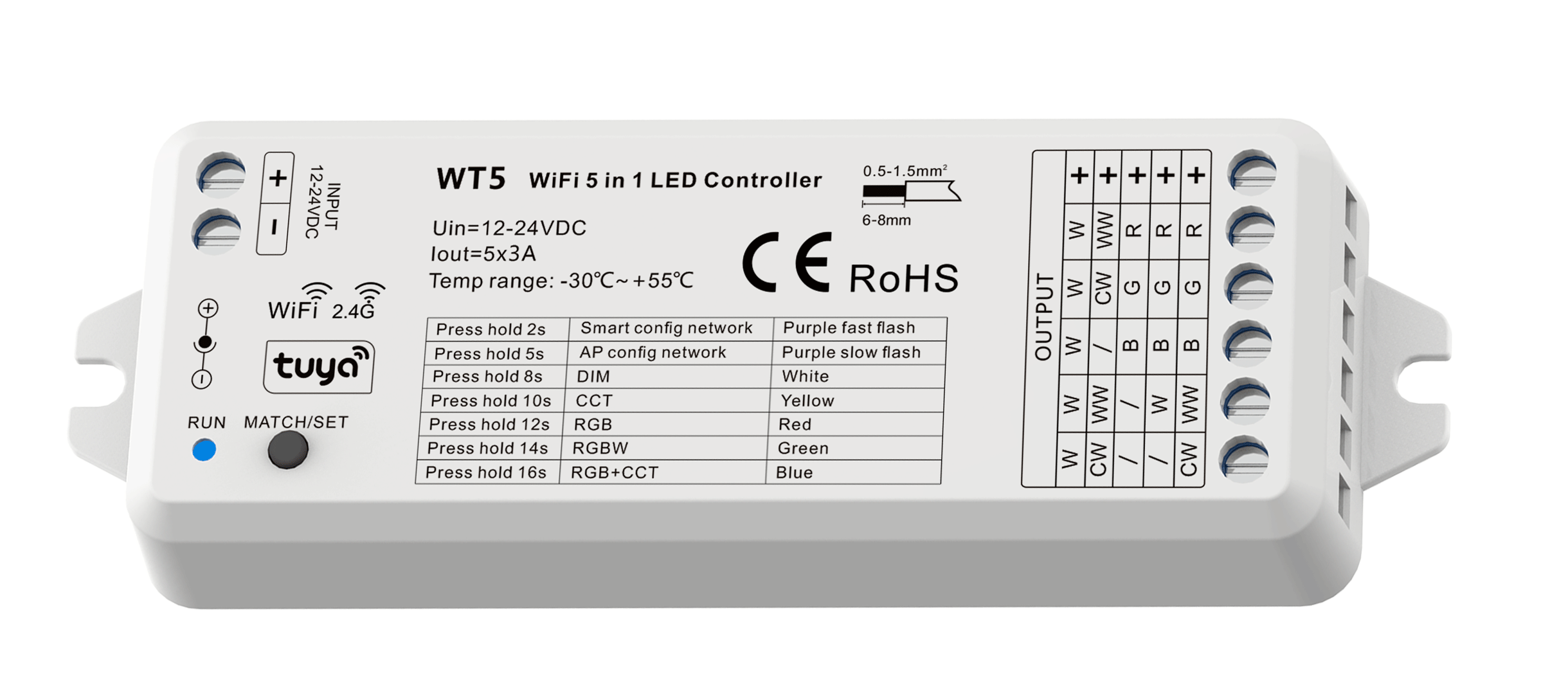 Controlador LED monocolor LED SMART WiFi 12/24V