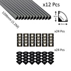 12pcs / Black / 1.2 Meter