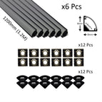6pcs / Black / 1.2 Meter