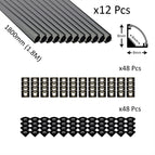 12pcs / Black / 1.8 Meter