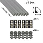 6pcs / Silver / 1.8 Meter