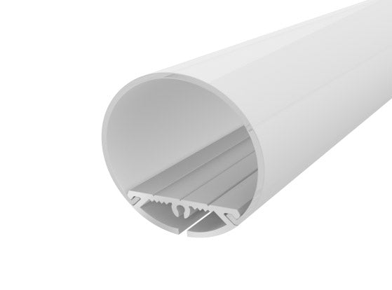Rounded Profile 30mm Silver Finish & Semi Clear Diffuser (1M)