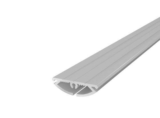 Rounded Profile 30mm Silver Finish & Semi Clear Diffuser (1M)