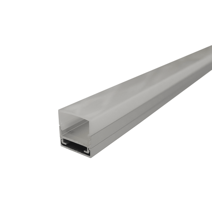 20mm x 20mm Square LED Profile With Half Square Diffuser. Silver