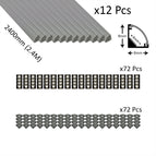 12pcs / Silver / 2.4 Meter