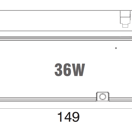 36W furniture LED driver (24V) overview dimensions. 5x LED ports.