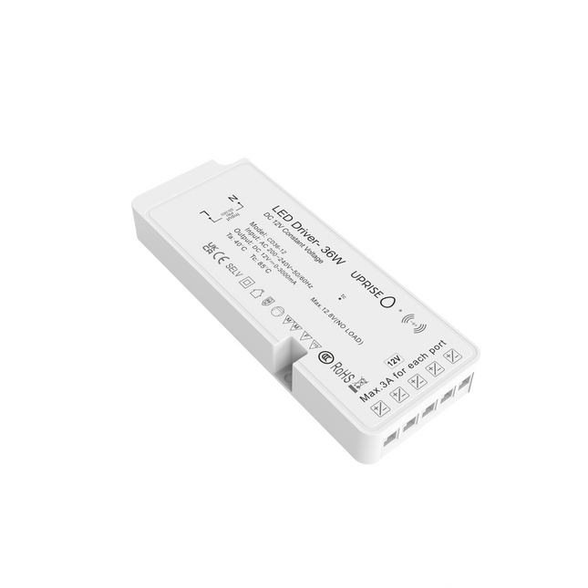 36W 12V Cabinet LED Driver (5 way distributor built in) with 1M UK to 7 mains lead.