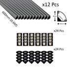 12pcs / Black / 0.6 Meter