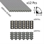 12pcs / Silver / 0.6 Meter