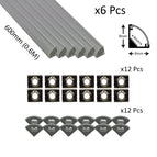 6pcs / Silver / 0.6 Meter