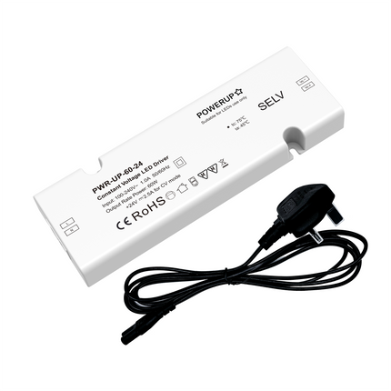 60W Furniture LED Driver (24V), 2M C7 to Mains Lead