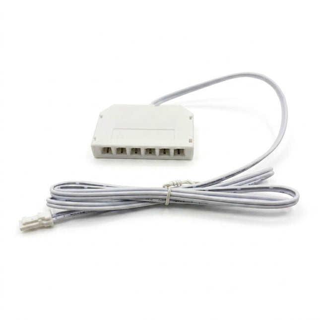 6 Way Multiport LED Splitter with 1M lead and micro male connector. 