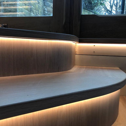 2.4M 4mm 3500K COB LED Strip Light, 5W/M (24V) IP65 (Splash Proof) 0.5M Male Connector Dual End