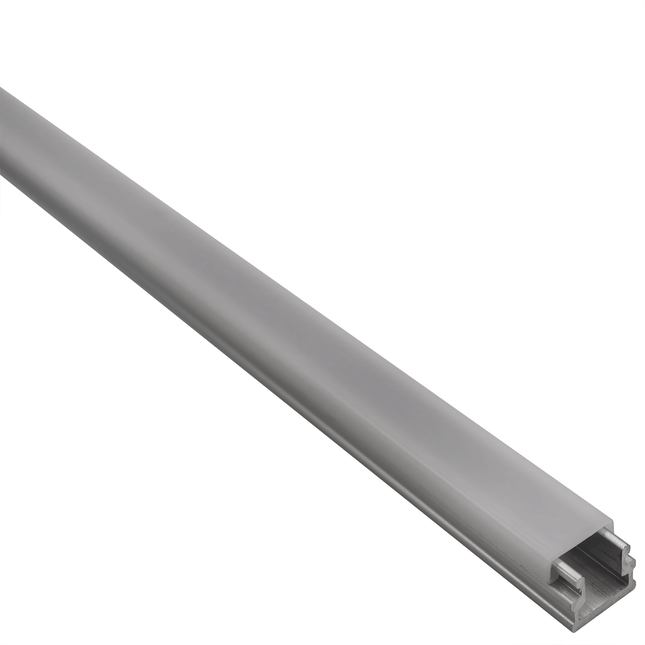 8mm Wide Micro Surface LED Profile Silver. Includes semi-clear diffuser, end caps and metal mount clips.