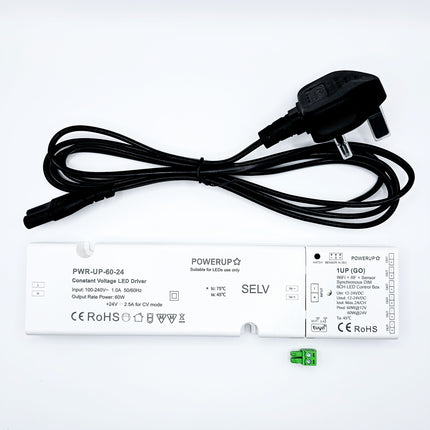 60W Constant Voltage LED Driver With 6 Output Wifi Controller Splitter (24V)