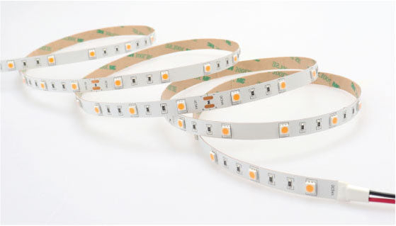 8mm 2700K Warmer White LED Tape 60LED per meter (4.8W/M) SMD3528 (White PCB) IP20 12V