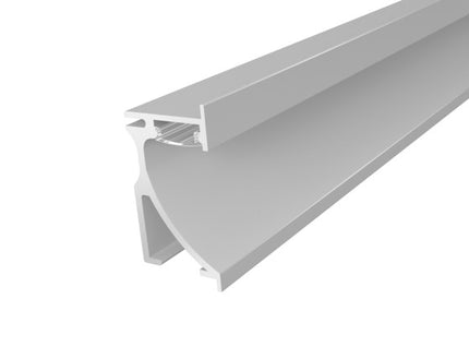 1M Skirting Aluminium Extrusion 70mm with a Clear Diffuser Silver Finish for LED Tape