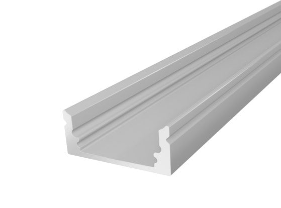 1M Slim Oval LED Channel 17mm for LED Tape Lights Silver Finish