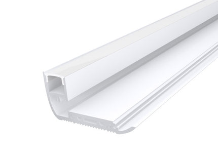 1M Stair Nosing Profile 65mm with an Opal Diffuser For flexible LED Strips White Finish