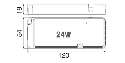 24W 12V Cabinet LED Driver Dimensions Overview
