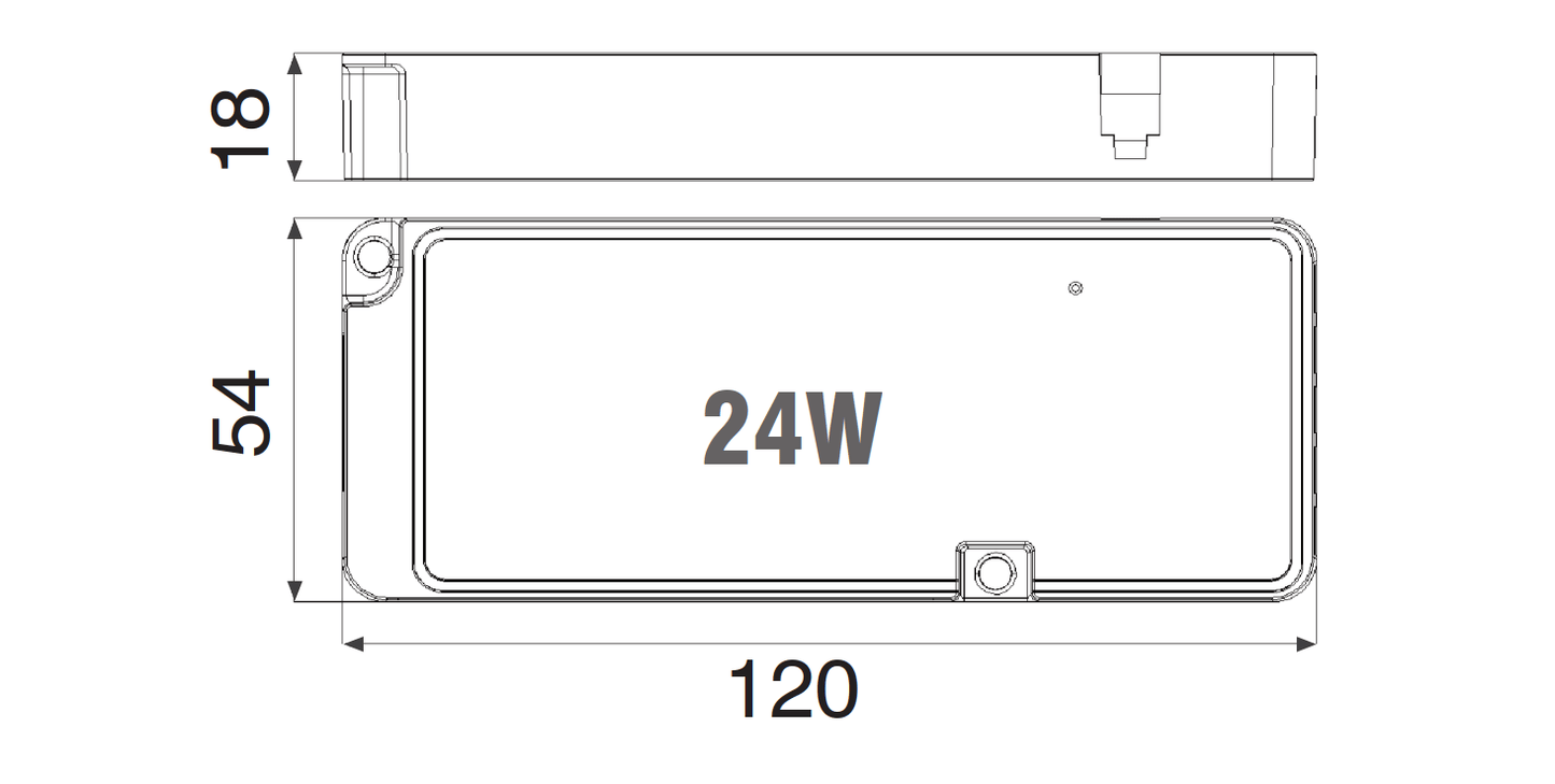 24W 24V Cabinet LED Driver Dimensions Overview