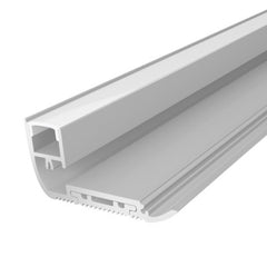 2M Silver Stair Nosing Profile 65mm with a Semi Diffused PC Cover For LED Strip Lights
