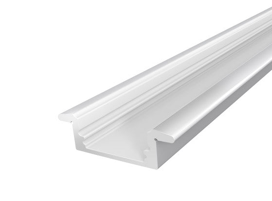 Slim Recessed Profile 17mm Silver Finish & Opal Cover (2M)