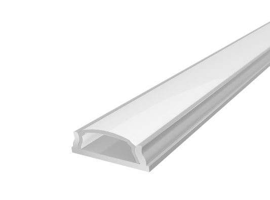 2M Slim Bendable LED Profile 18mm with a Semi Diffused PC Cover Silver Finish