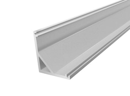 2M Slim Corner LED Profile 16mm for LED Tape Lights finished in Silver