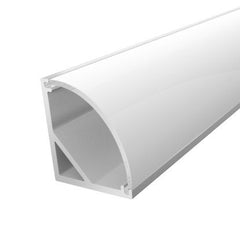 2M Slim Corner LED Profile 16mm with a Light Frosted Diffuser Silver Finish