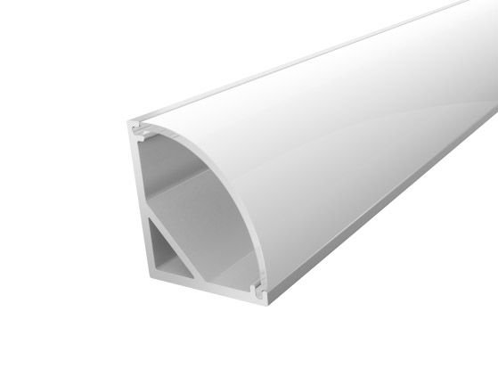 2M Slim Corner LED Profile 16mm with a Light Frosted Diffuser Silver Finish