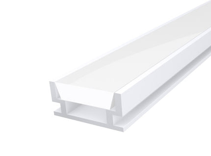 2M Walkover LED Profile 19mm with a Semi Clear PC Cover White Finish (IP65)