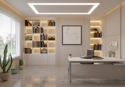 3D Luxury Home Office With 4000K-3000K COB LED strip light