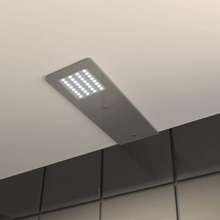 4000k silver undercabinet surface pad light, 4w, 24v.
