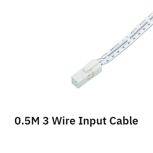 0.5M 3 Core (3 Wire) CCT LED Extension Cable With Male Connector & Bare Ends