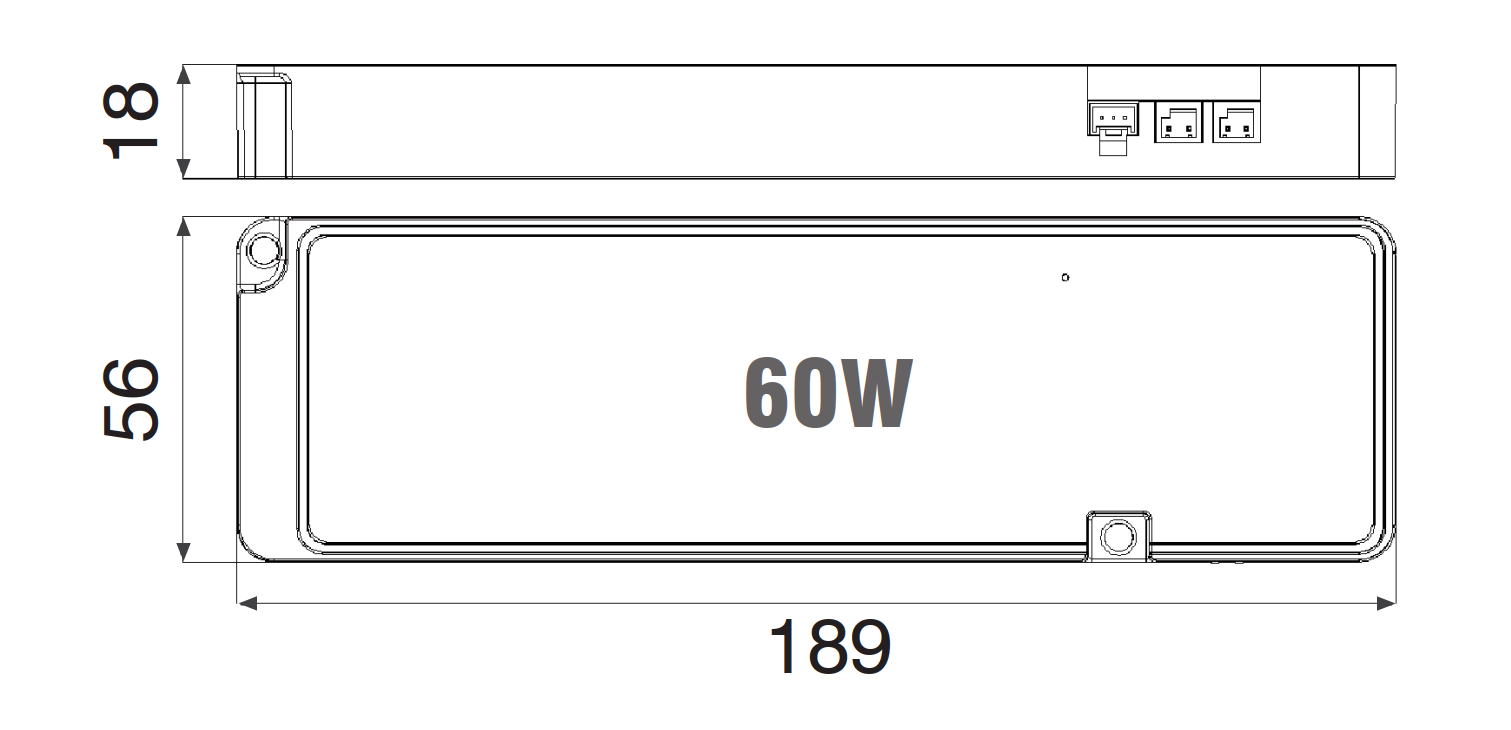 60W 7 Output Cabinet LED Driver (24V) With Mains Lead – Uprise LED