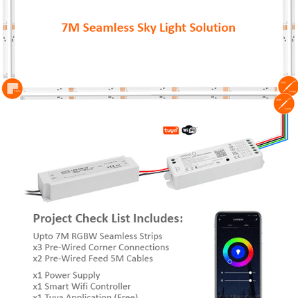 7M Seamless RGBW Sky Light Solution With Smart Wifi LED Controller