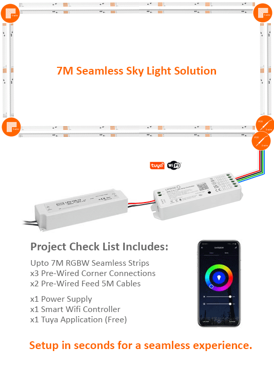 7M Seamless RGBW Sky Light Solution With Smart Wifi LED Controller