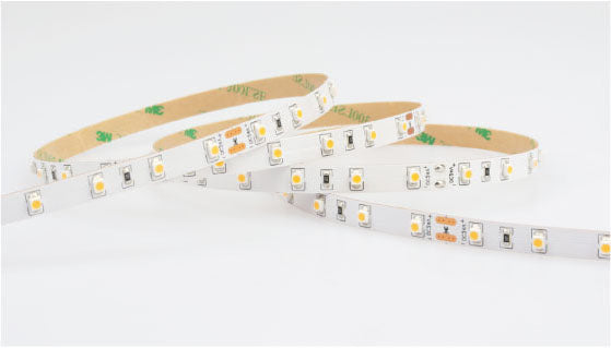 6000K Cool White LED Tape 60LED per meter (4.8W/M) SMD3528 (White PCB) 24V