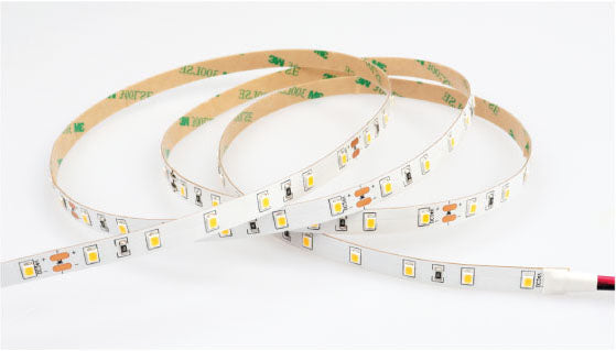 8mm Bright 2700K Warmer White LED Tape 60LED per meter (12W/M) SMD2835 (White PCB) IP65 Heat Shrink 24V
