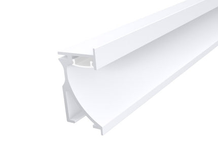 Aluminium Skirting Profile 70mm White 2M with a Semi Diffused PC Cover