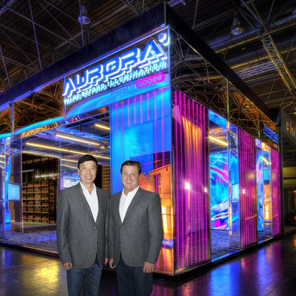 Aurora exhibition show stand using RGBW digital LED tape lights