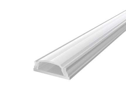 Bendable Surface Mounted Slim Aluminium Extrusion 18mm Silver 1M with a Transparent Diffuser
