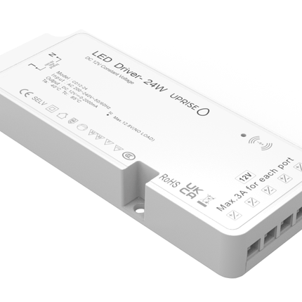 24W 12V 5 output cabinet LED Driver showing micro connection ports