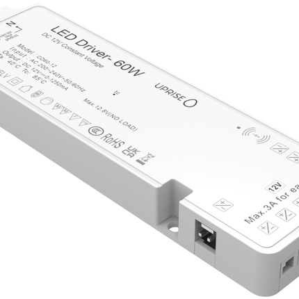60W 12V 6 output cabinet LED Driver showing micro connection ports