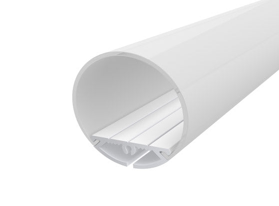 Rounded Profile 30mm White Finish & Semi Clear Diffuser (2M)