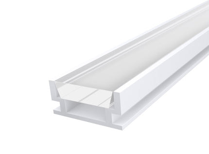 IP65 Walkover Aluminium LED Profile 19mm White 1M with a Transparent Glass Diffuser